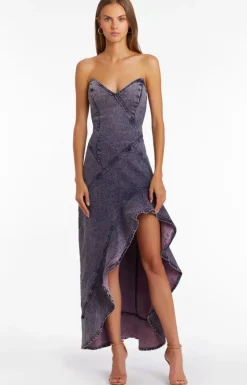 Best - Symone Denim Dress - Pink Acid Wash Dresses | Long Dresses