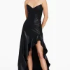 Sale - Symone Dress In Faux Leather - Black Dresses | Long Dresses