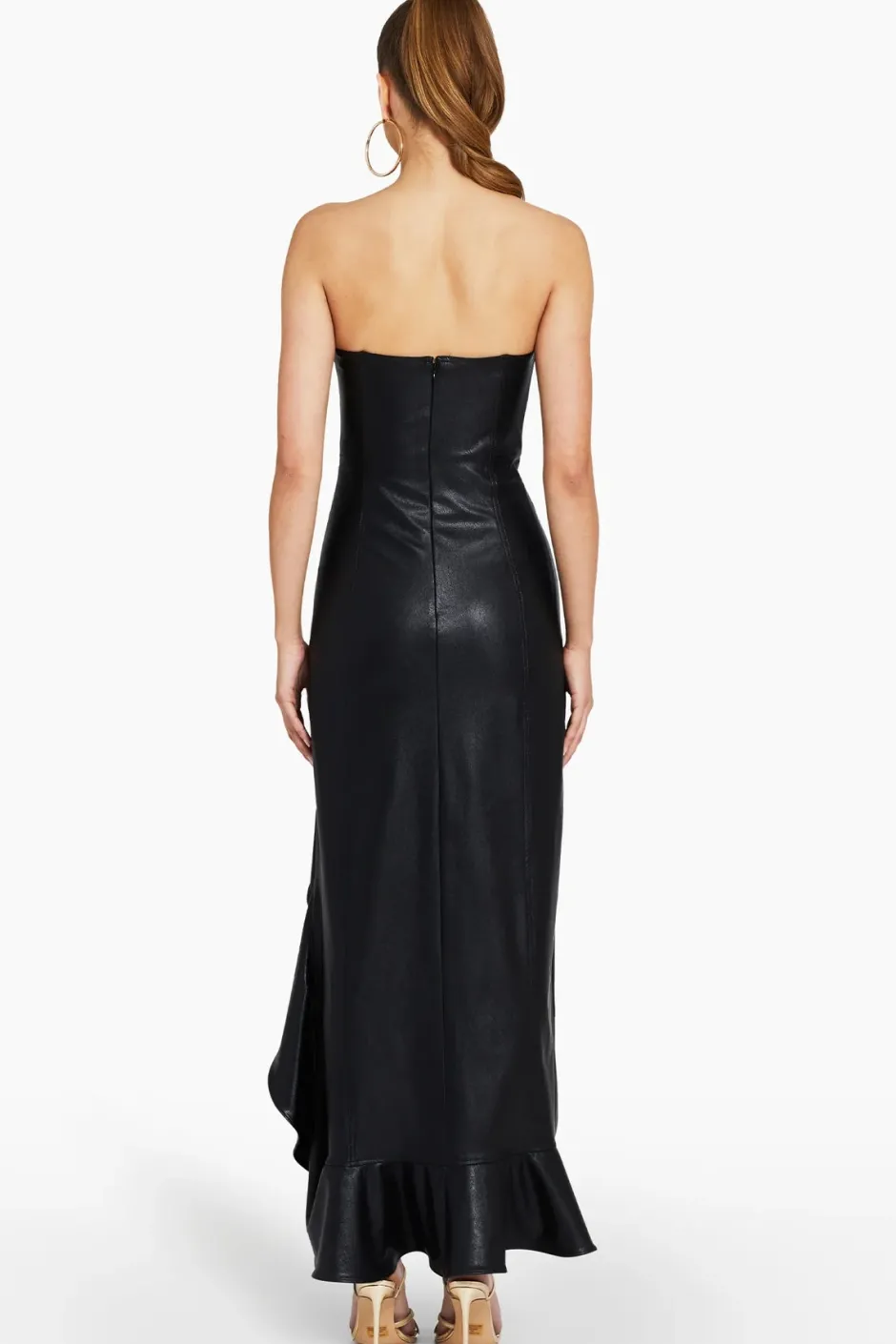 Sale - Symone Dress In Faux Leather - Black Dresses | Long Dresses