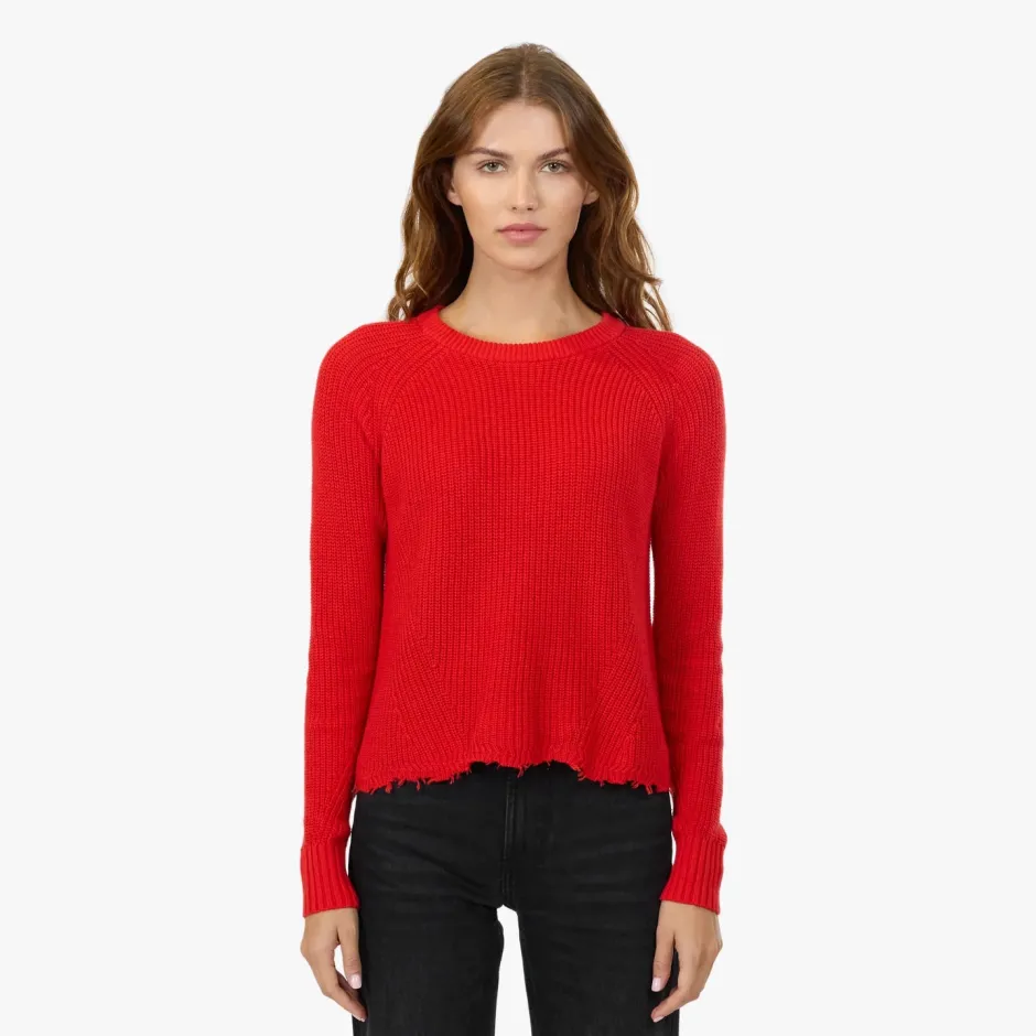 Discount - Distressed Scallop Shaker - Multiple Colors Sweaters & Knits