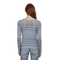 New - Marled Mesh Crew - Stonewash Combo Sweaters & Knits