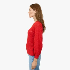 Online - Puff Sleeve Tile Stitch Crew - Multiple Colors Puff Shoulders | Sweaters & Knits