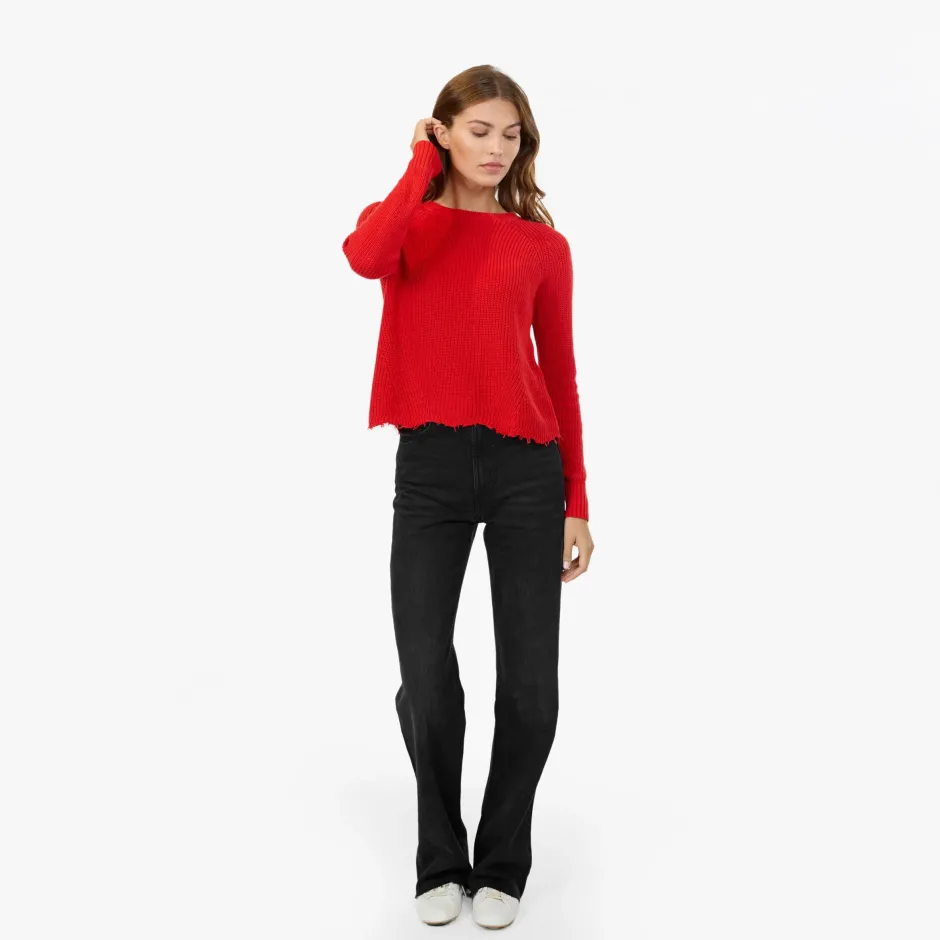 Online - Puff Sleeve Tile Stitch Crew - Multiple Colors Puff Shoulders | Sweaters & Knits