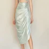 Hot - Cartagena Dress - Shiny Green Dresses | Midi