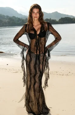 New - Alana Lace Shirt - Multiple Colors Coverups