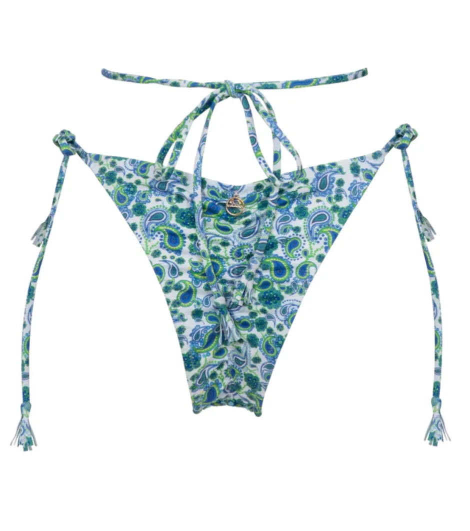 New - Luna Bottom - Light Blue Paisley Bikini