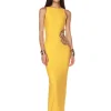 Online - Camila Rhinestone Cutout Maxi Dress - Yellow Long Dresses | Dresses