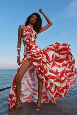Clearance - Cleopatra Palm Set - Red Multi Dresses