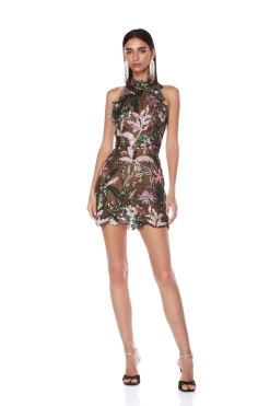 Hot - Leona Embroidered Mini Dress - Silver Multi Dresses | Mini Dresses