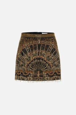 Hot - Crystal Fringe Mini Skirt - Masked At Moonlight Mini Skirts