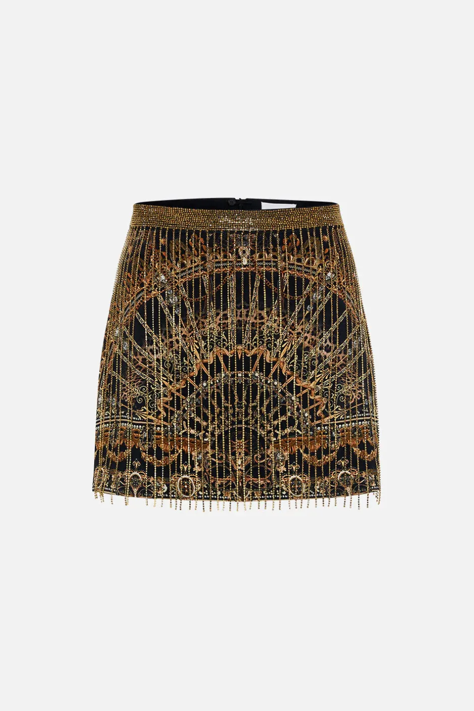 Hot - Crystal Fringe Mini Skirt - Masked At Moonlight Mini Skirts