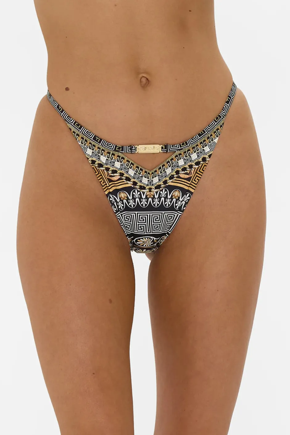 Outlet - Pant With Cut Out And Trim - Temples Of Dendara Bikini