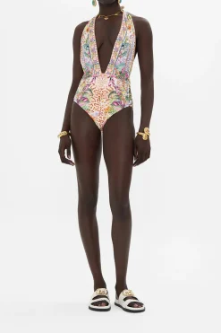 Best - Plunge Halter One Piece - Flowers of Neptune One Piece