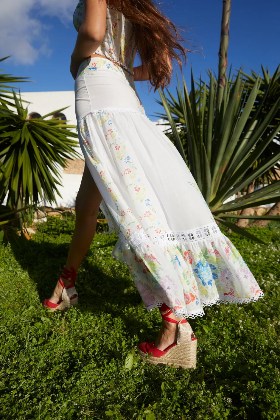 Best - Long Skirt Golny - Garden White Long Skirts