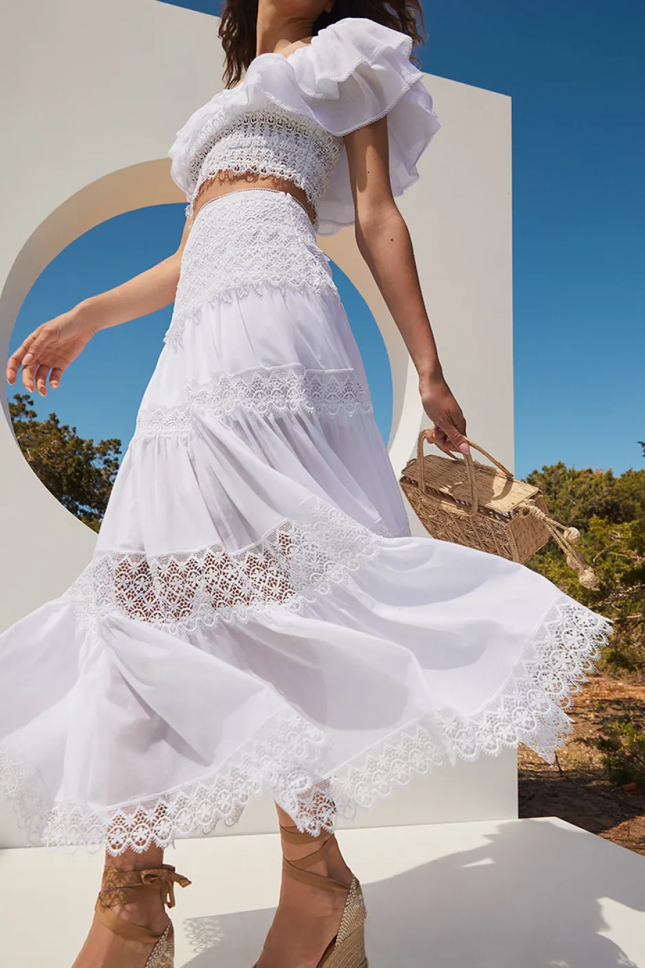 Sale - Long Skirt Silke - White Long Skirts