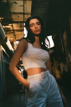 Discount - Marley Top - Off White Crop Tops