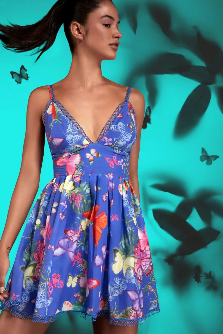 Online - Short Dress Issya - Blue Borboleta Dresses | Mini Dresses