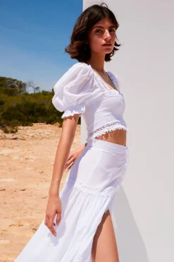 New - Top Judy - White Crop Tops
