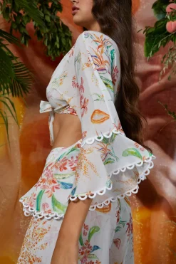 Discount - Top Paya - White Fresca Crop Tops