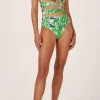 Best - Aqua Drawstring Swimsuit - Fern One Piece