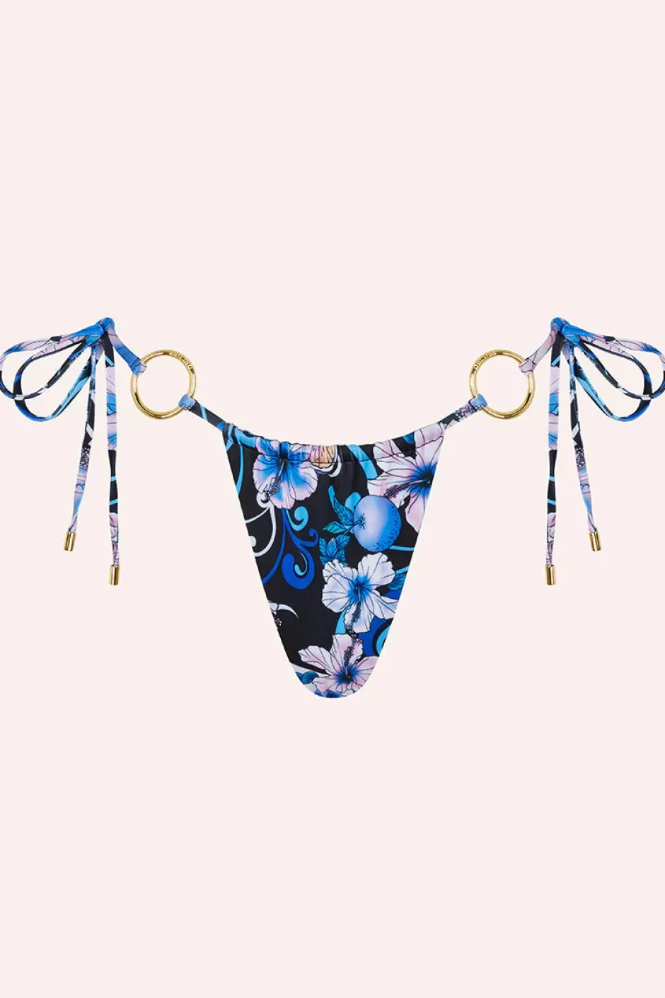 New - Cove String Bottoms - Hibiscus Blue Bikini
