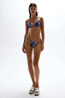 New - Cove String Bottoms - Hibiscus Blue Bikini