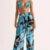 New - Mission Shirred Palazzo Pants - Artifice Aqua Coverups | Pants