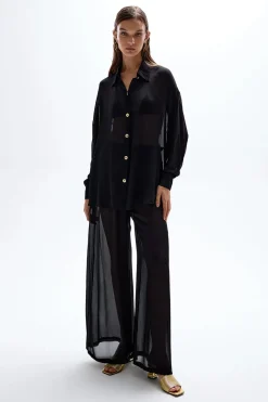 Discount - Mission Shirred Pants - Black Coverups | Pants