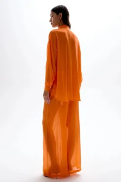 Online - Mission Shirred Pants - Orange Coverups | Pants
