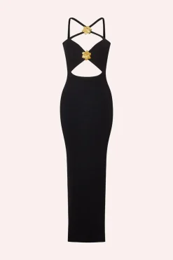 New - Skyline Rib Knit Dress - Black Dresses | Midi