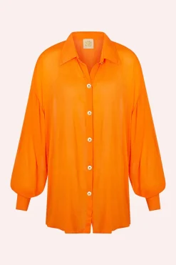 Best - Solace Button Up Shirt - Orange Coverups