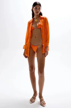 Best - Solace Button Up Shirt - Orange Coverups