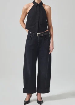 Discount - Adeline Sleeveless Shirt - Black Crop Tops