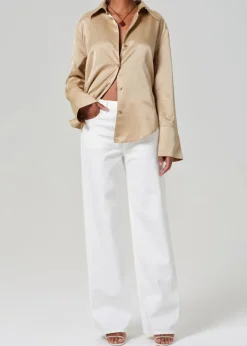 Sale - Annina High Rise Wide Leg 33" - Soft White High-Rise | Denim