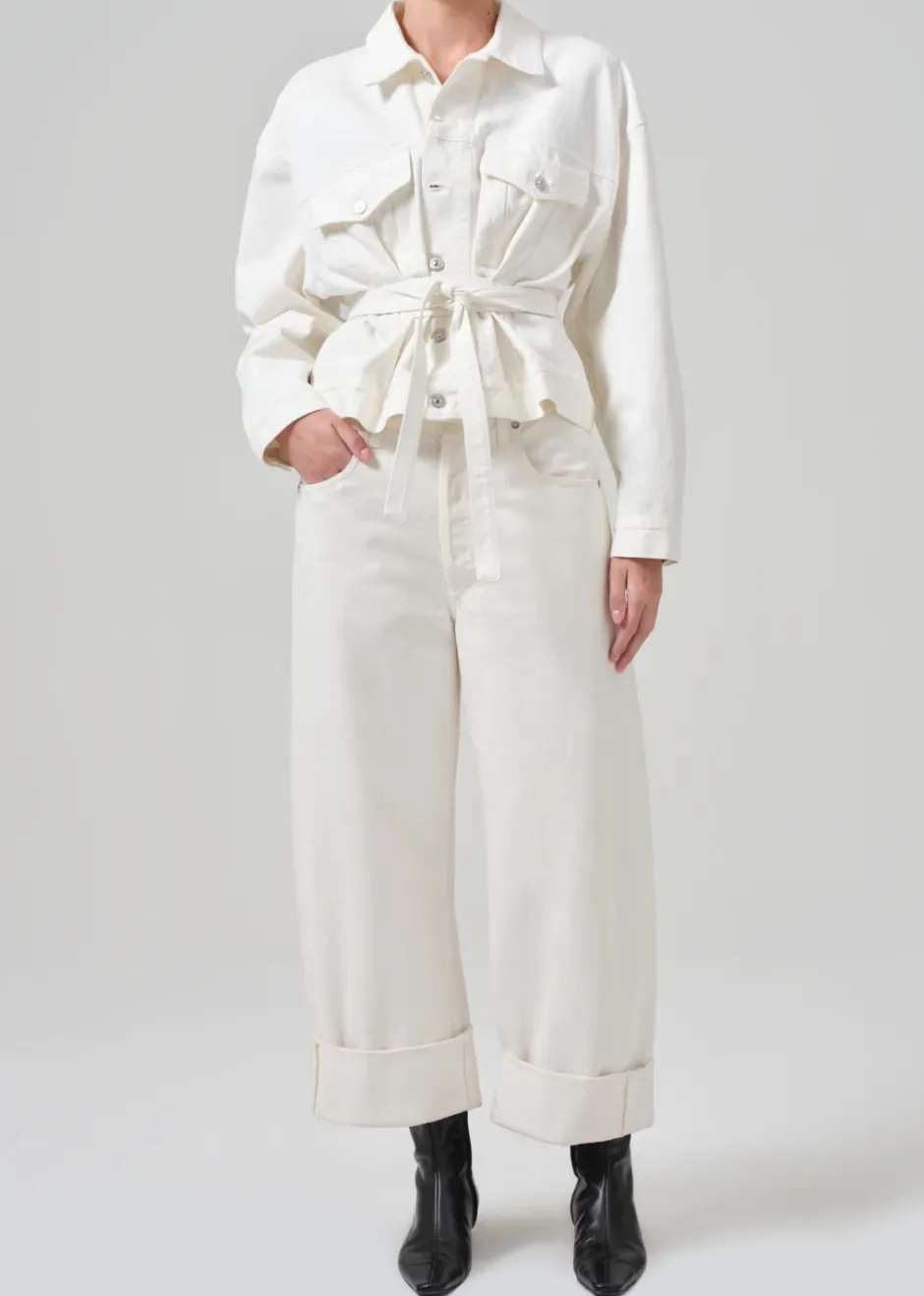 Clearance - Ayla Baggy - Pashmina Flare | Crop