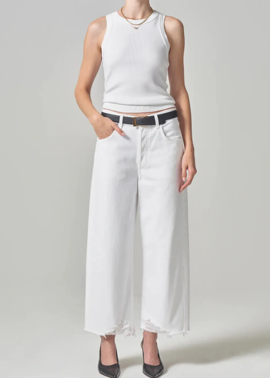 Discount - Ayla Raw Hem Crop - Harlow Flare | Crop