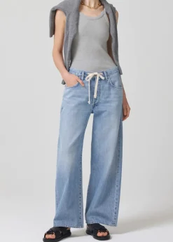 Hot - Brynn Drawstring Trouser - Blue Lace Flare | Pants