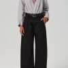 Discount - Cara Cropped Pleated Trouser - Black Pants