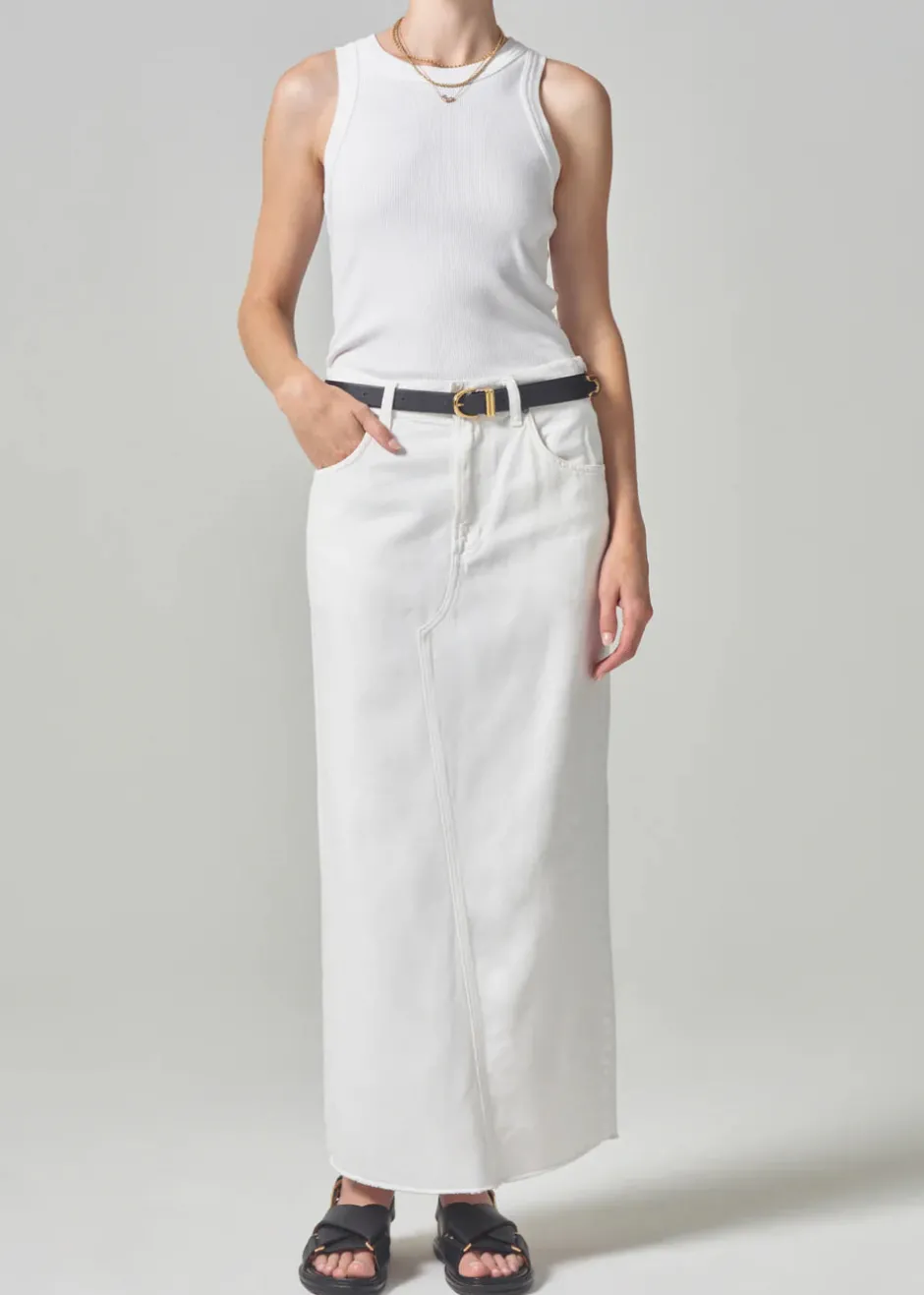 Hot - Circolo Reworked Maxi Skirt - Cannoli Long Skirts | Denim