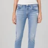 Sale - Ella Mid Rise Slim Crop - Carmine Denim | All Denim