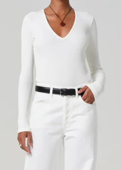 New - Helsa Deep v Bodysuit - Pashmina Bodysuits