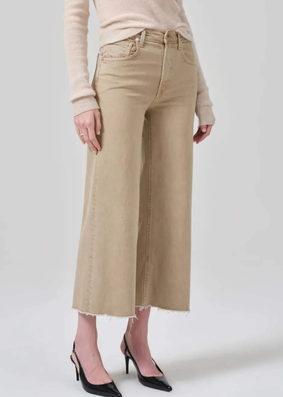 Outlet - Lyra Wide Leg Crop - Porcini Flare | Crop