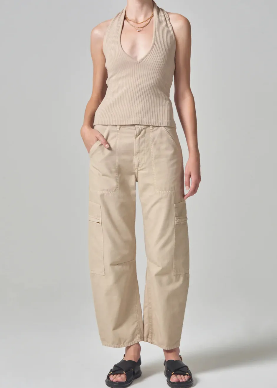 Online - Marcelle Low Slung Easy Cargo - Taos Sand Pants