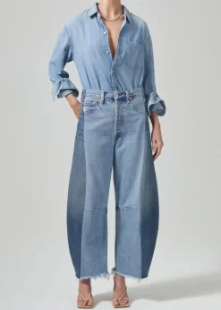 Hot - Pieced Horseshoe Jean - Fracture High-Rise | Denim