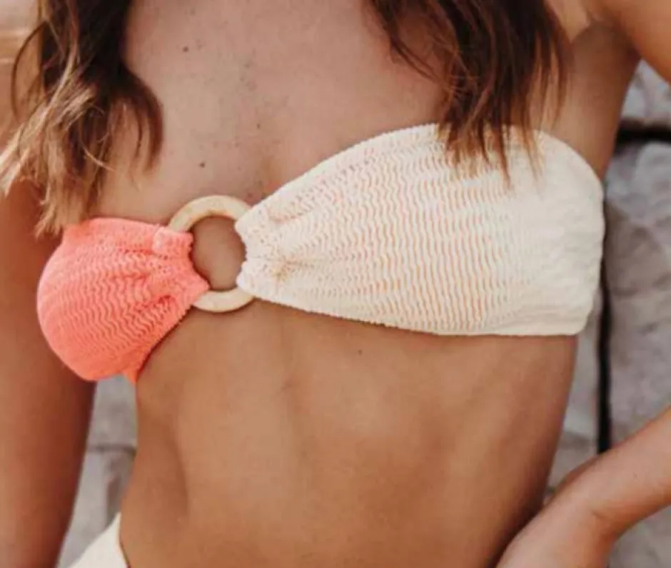Hot - Sea Kini Top - Coral/Butter Bikini