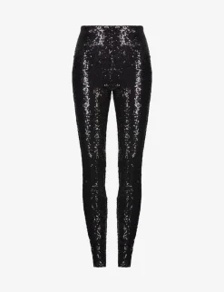 Hot - Sequin Leggings - Black Pants
