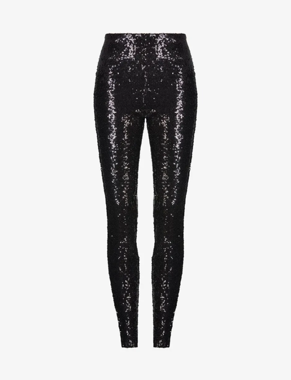 Hot - Sequin Leggings - Black Pants