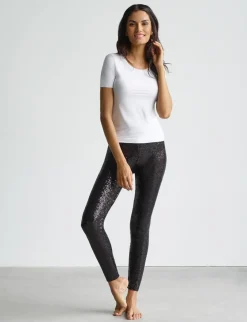 Hot - Sequin Leggings - Black Pants