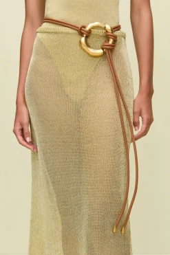Online - Anura Knit Skirt - Gold Long Skirts
