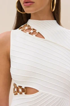 Discount - Dimetria Knit Dress - Off White Mini Dresses | Dresses